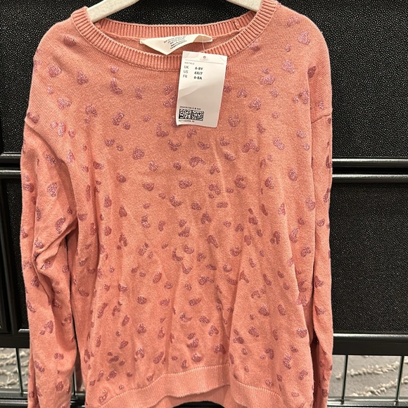 H&M GIRLS SWEATER WITH GLITTER HEARTS - Picture 7 of 7